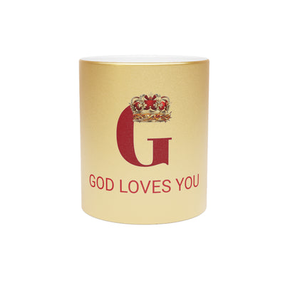 GOD LOVES YOU Metallic Mug (Silver\Gold)