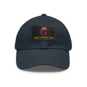 Ball Cap with Leather God Loves You Patch (Rectangle)